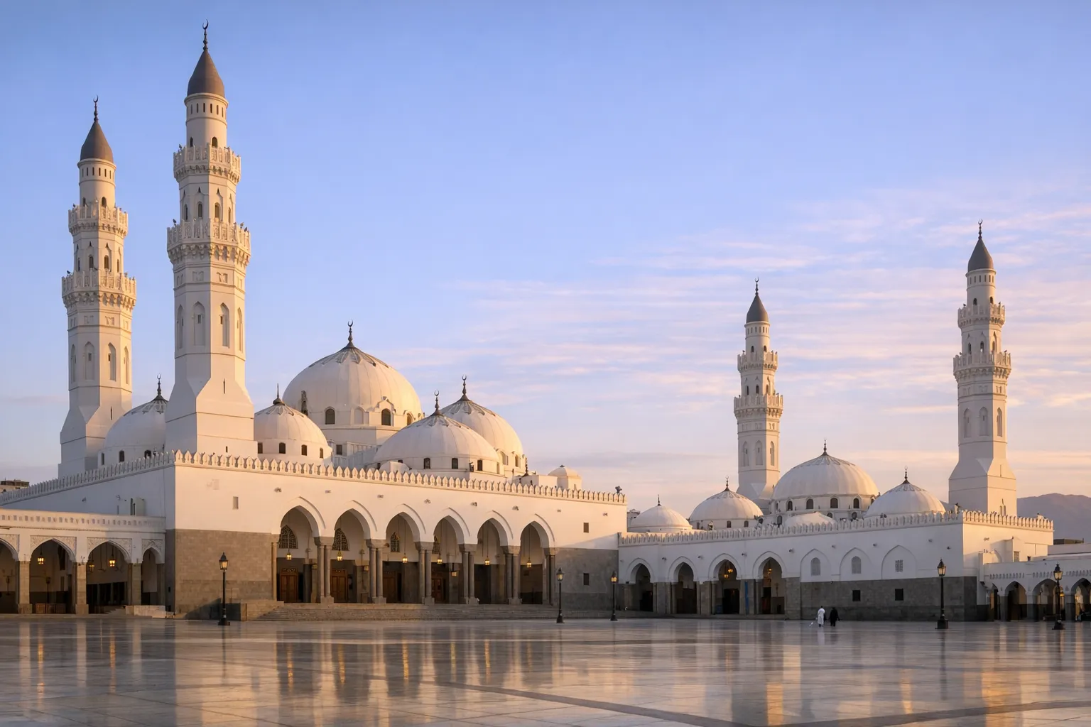 Masjid Quba in Madinah at sunrise
